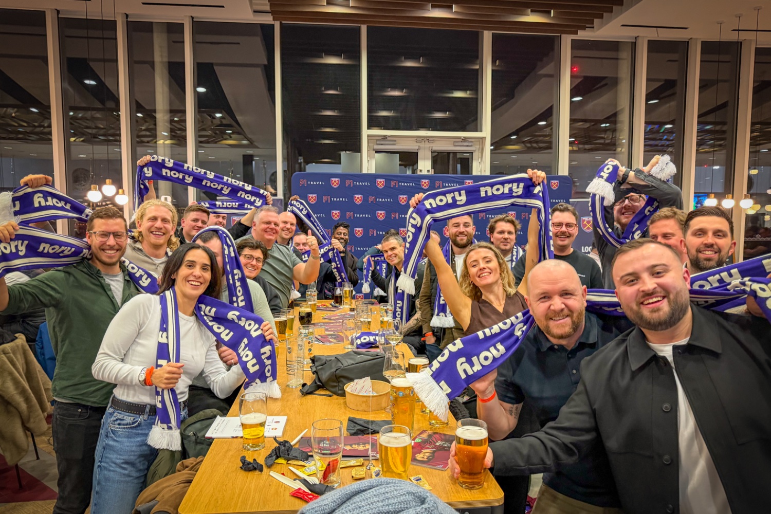 Team night out with nory scarves